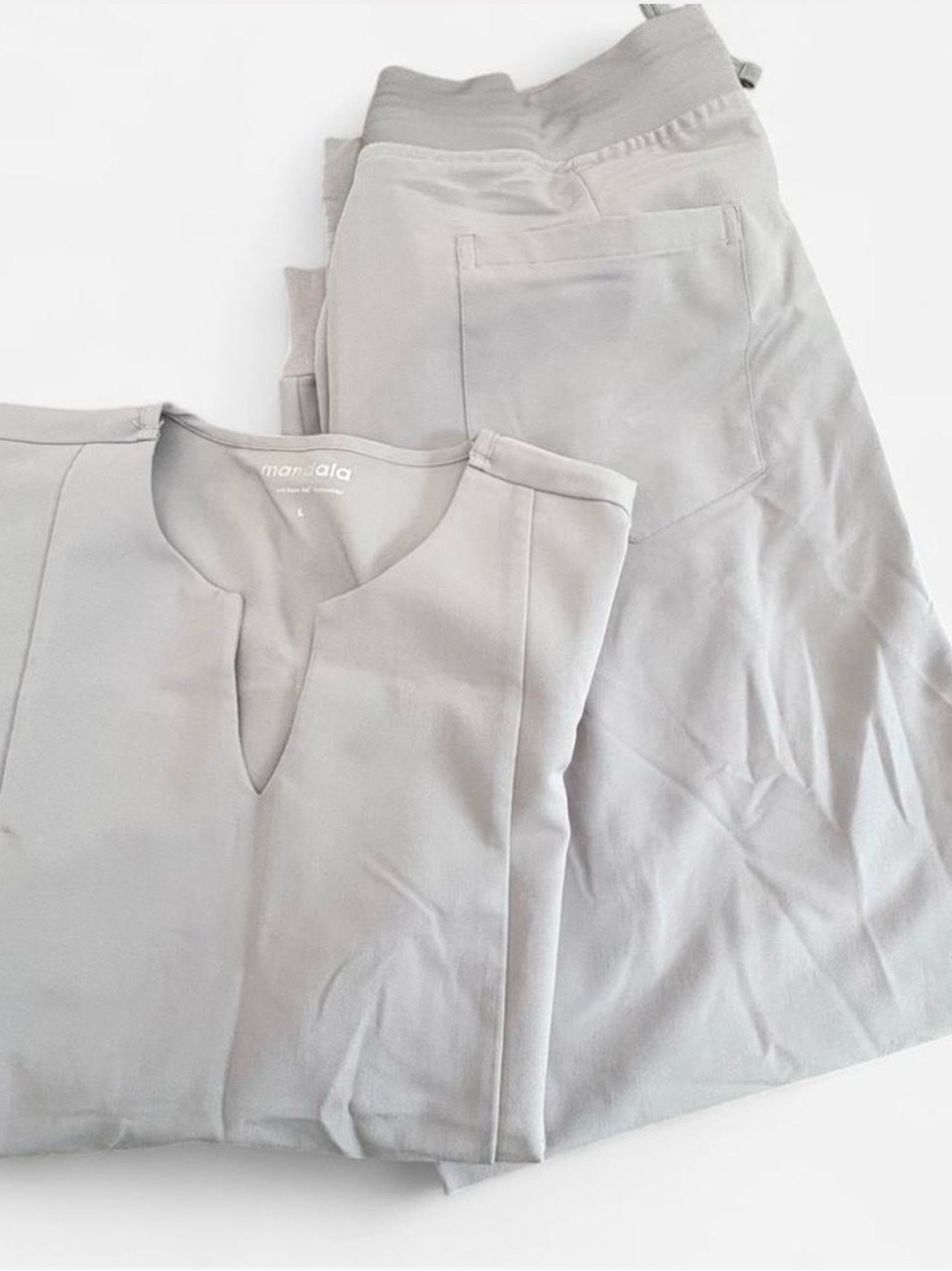 Mandala Women's Light Gray Scrub Trousers